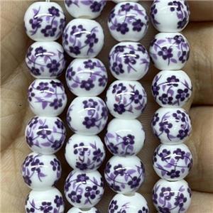 Porcelain beads, round, approx 8mm dia [PP10284]