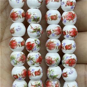 Porcelain beads, round, approx 8mm dia [PP10287]