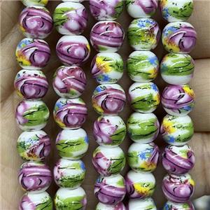 Porcelain beads, round, approx 8mm dia [PP10288]
