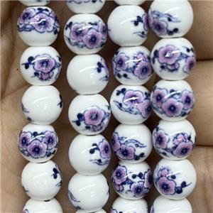 Porcelain beads, round, approx 8mm dia [PP10291]
