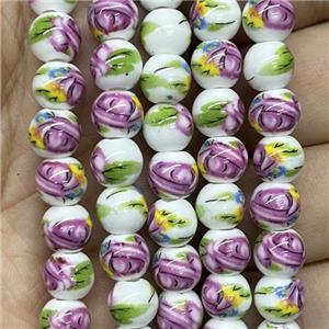 Porcelain beads, round, approx 8mm dia [PP10292]