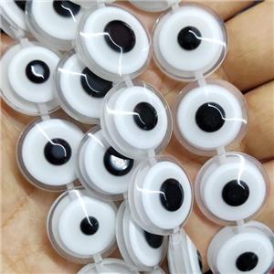 White Resin Circle Evil Eye Beads, approx 20mm, 20pcs per st [PP10372]