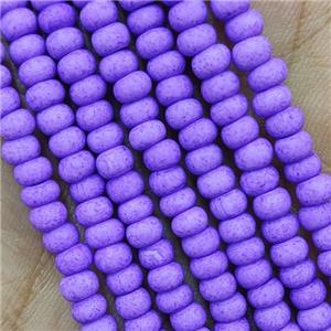 Lavender Lampwork Glass Rondelle Beads Matte, approx 4mm [PP10430]