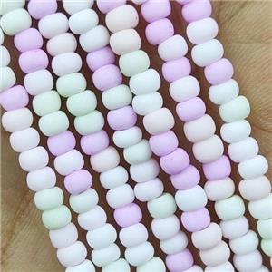 Lampwork Glass Rondelle Beads Matte Mixed Color, approx 4mm [PP10438]