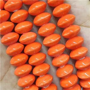 Orange Lampwork Glass Bicone Beads, approx 7x12mm, 45pcs per st [PP10445]