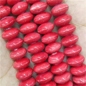 Red Lampwork Glass Bicone Beads, approx 7x12mm, 45pcs per st [PP10447]