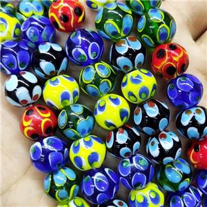Round Lampwork Glass Beads Mix Color, approx 12mm dia [PP10500]