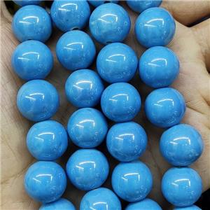 Blue Porcelain Beads Smooth Round, approx 14mm, 27pcs per st [PP10530]