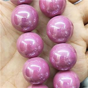 Pink Porcelain Beads Smooth Round, approx 20mm, 20pcs per st [PP10537]