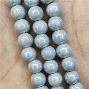 Gray Porcelain Beads Smooth Round, approx 8mm, 49pcs per st [PP10570]