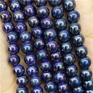 Darkpurple Porcelain Beads Smooth Round, approx 8mm, 49pcs per st [PP10571]