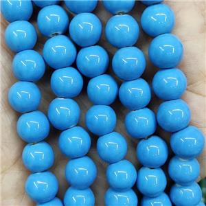 Turqblue Porcelain Beads Smooth Round Ceramic, approx 10mm, 39pcs per st [PP10574]
