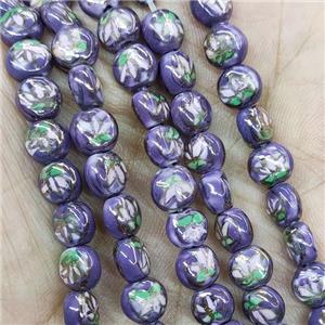 Purple Porcelain Beads Circle, approx 7mm [PP10585]