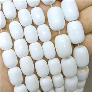 White Porcelain Barrel Beads, approx 15x25mm [PP10599-15X25MM]