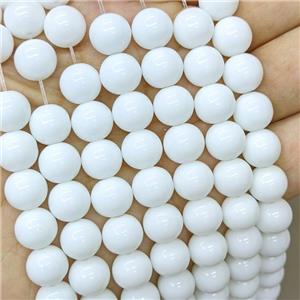 White Porcelain Beads Smooth Round, approx 4mm [PP10603-4MM]