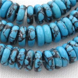blue Assembled Turquoise heishi beads, approx 3x8mm [PSRN102-3X8MM]