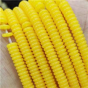 yellow Resin disc beads, approx 2x6mm [PSRN27]