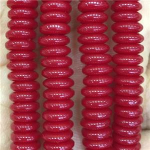 red resin disc beads, approx 2x6mm [PSRN30]