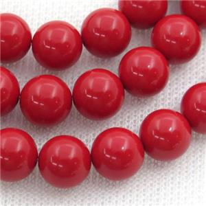 Synthetic Coral Beads, red, round, approx 12mm dia [PSRN83-12MM]