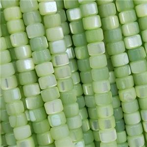 green Shell rondelle beads, approx 2x4mm [SHEER088]