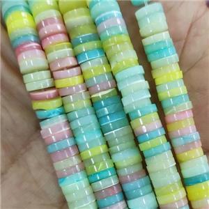 Shell Heishi Beads, multicolor, approx 2x4mm [SHEER098-2X4MM]