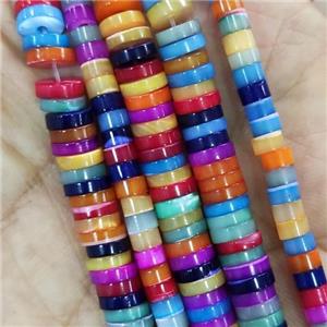 Shell Heishi Beads Dye Mixed Color, approx 2x4mm [SHEER099-2X4MM]