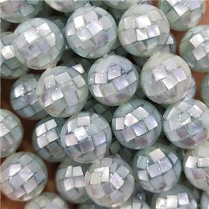 Mother of Pearl Beads, faceted round, approx 12mm dia [SHEMP119-12MM]