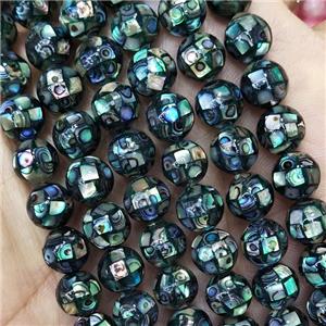 Round Abalone Shell Beads Faceted, approx 16mm dia [SHEMP133-16MM]