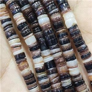 Philippine Clam Shell Beads Heishi Black, approx 5mm, 24inch length [SHEMP136]