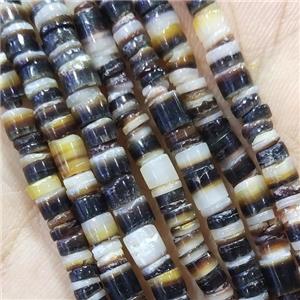 Philippine Clam Shell Spacer Beads Heishi Black, approx 4-5mm, 24inch length [SHEMP137]