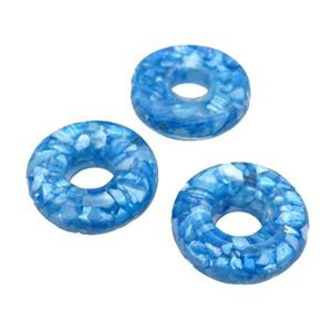 blue Shell donut pendant, approx 20mm [SHEPD37]