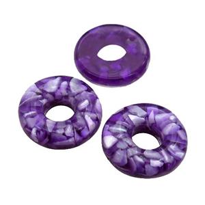 purple Shell donut pendant, approx 20mm [SHEPD38]