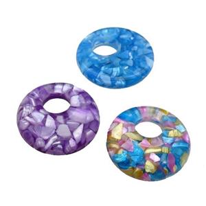Shell GoGo pendant, mix color, approx 20mm [SHEPD45]