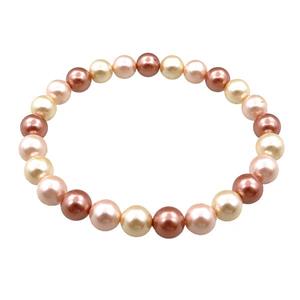 pearlized shell bracelet, approx 8mm dia [SHEPL213]