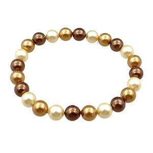 pearlized shell bracelet, approx 8mm dia [SHEPL214]