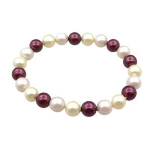 pearlized shell bracelet, approx 8mm dia [SHEPL215]