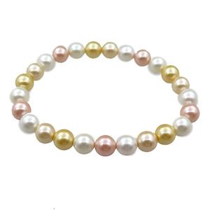 pearlized shell bracelet, approx 8mm dia [SHEPL219]