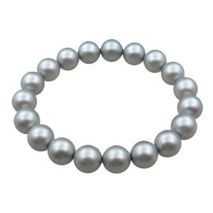 gray pearlized shell bracelet, approx 10mm dia [SHEPL229]