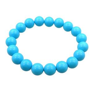 blue pearlized shell bracelet, approx 10mm dia [SHEPL233]