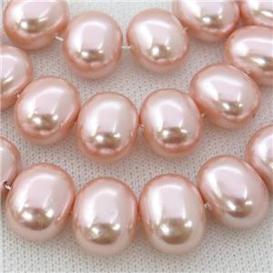 pink Pearlized Shell potato Beads, approx 12-16mm [SHEPL248]