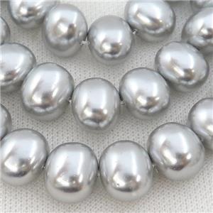 gray Pearlized Shell potato Beads, approx 12-16mm [SHEPL250]