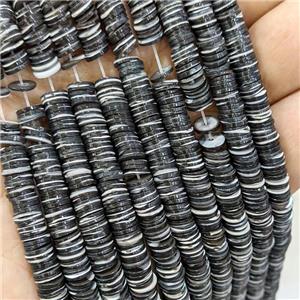 Natural Sea Shell Heishi Beads Black Dye, approx 8mm [SHM0154-8MM]