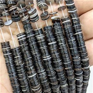 Natural Sea Shell Heishi Beads Coffee Dye, approx 6mm [SHM0155-6MM]