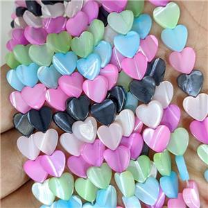 MOP Shell Heart Beads Dye Mixed Color, approx 8.5mm [SHM0162]