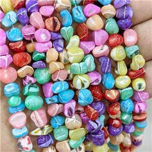 MOP Shell Beads Freeform Dye Mixed Color, approx 7-9mm [SHM0164]