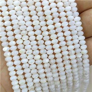 White MOP Shell Beads Smooth Rondelle, approx 5mm [SHM0177]