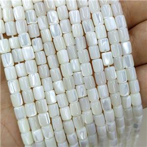 White MOP Shell Beads Tube, approx 4-6mm [SHM0180]