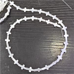 White MOP Shell Beads Cross, approx 8-12mm, 30pcs per st [SHM0182]