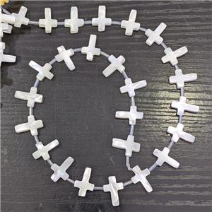 White MOP Shell Beads Cross, approx 10-15mm, 25pcs per st [SHM0183]