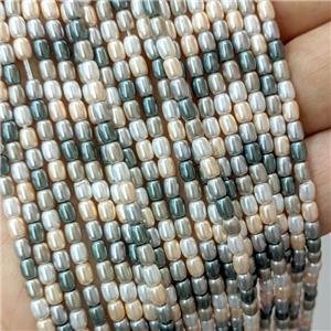 Pearlized Shell Beads Rice Mixed Color, approx 3-4mm [SHP10349]